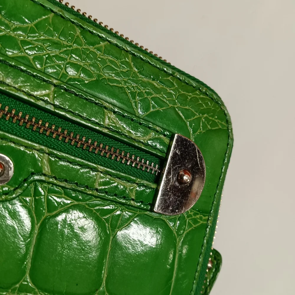 Rafe Embossed Leather Mock Croc Continental Zip Wallet